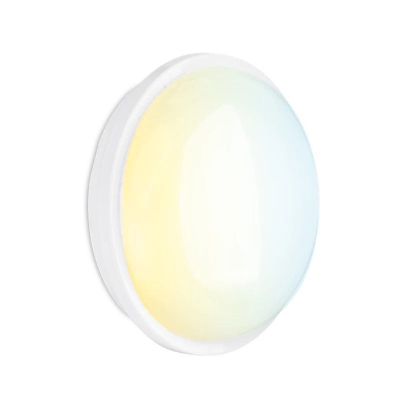 UtiliteCS White 15W Colour Switchable Ip65 Round Utility Bulkhead