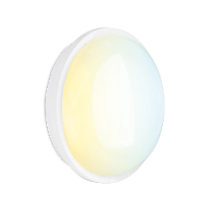UtiliteCS White 15W Colour Switchable Ip65 Round Utility Bulkhead