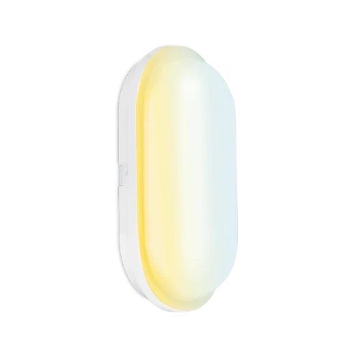 UtiliteCS White 15W Colour Switchable Ip65 Oval Utility Bulkhead
