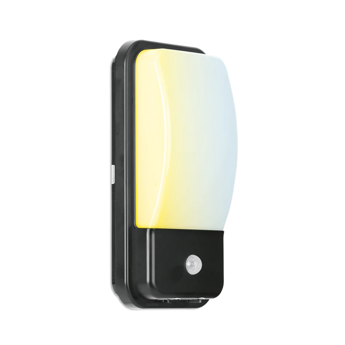 UtilitexCS Black Colour Temperature Switchable 10W Pir Ip65 Security Bulkhead