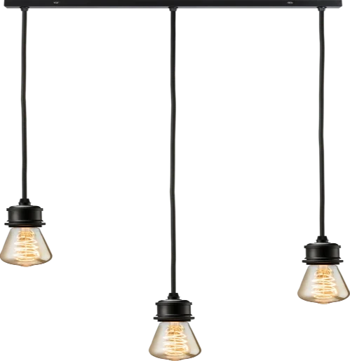 Calla 230V E27 Vintage 3 Light Bar Pendant Matt Black