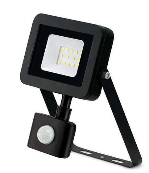 Black 30W LED Floodlight +PIR IP65 Manual Override Alu 4000K