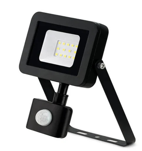 Black 30W LED Floodlight +PIR IP65 Manual Override Alu 4000K