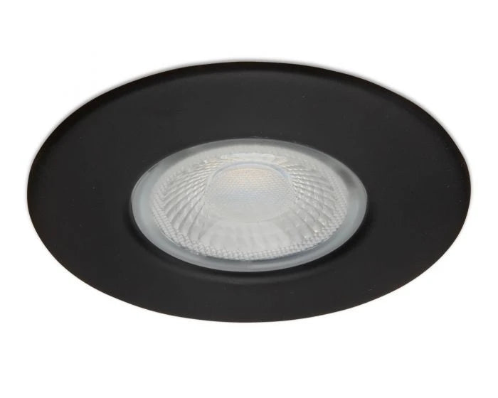 Matt Black 4.3W 3000K 460Lm Triac Dimmable, Fire-Rated Downlight With Integrated Bezel & Easy-Fit Connector
