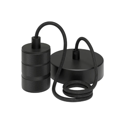 Calex Retro Pendant E27 Aluminium, Matt Black 3 Ring Model