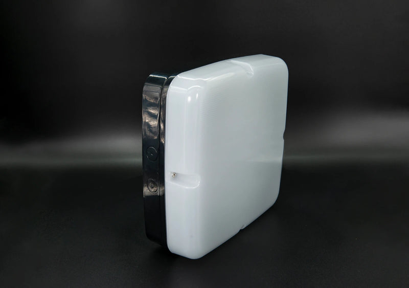 Navara Sf Square Multi Cct/Wattage Led Microwave Emergency Fitting Black/Opal