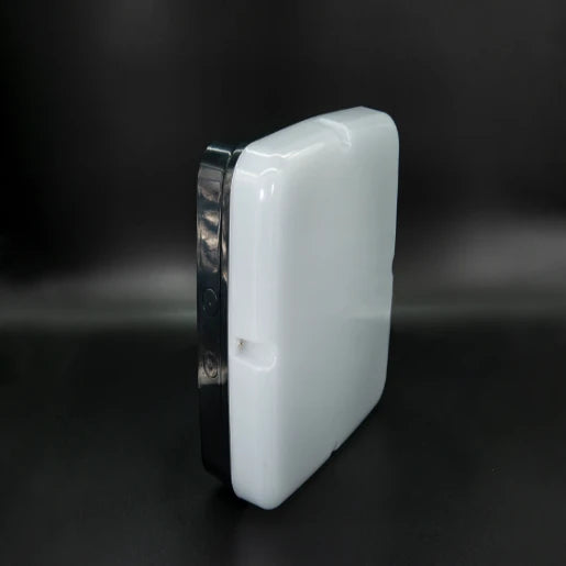 Navara Sf Square Multi Cct/Wattage Led Microwave Emergency Fitting Black/Opal