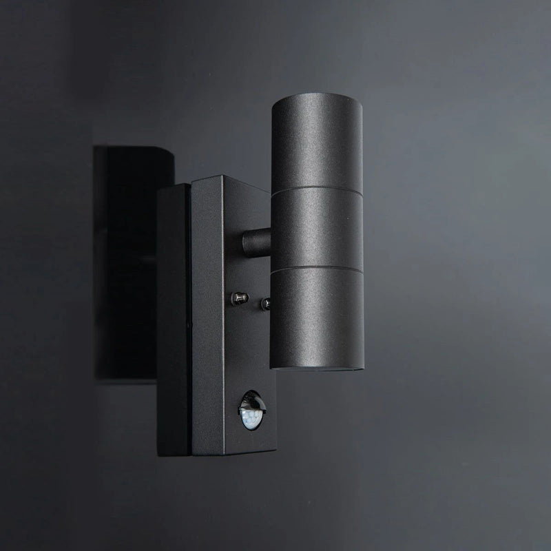 LUSO II GU10 Up & Down PIR Wall Light Black