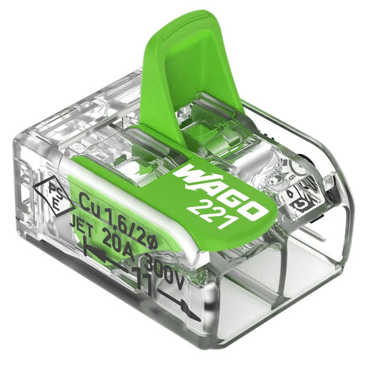 32A 450V 4kV 4mm Splicing 2 Way Compact Complete With Levers Clear Connector