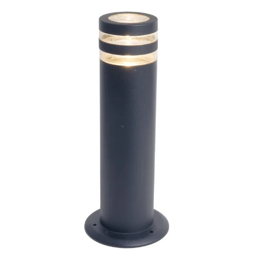 Focus Ip44 Gu10 Bollard Light In Dark Grey