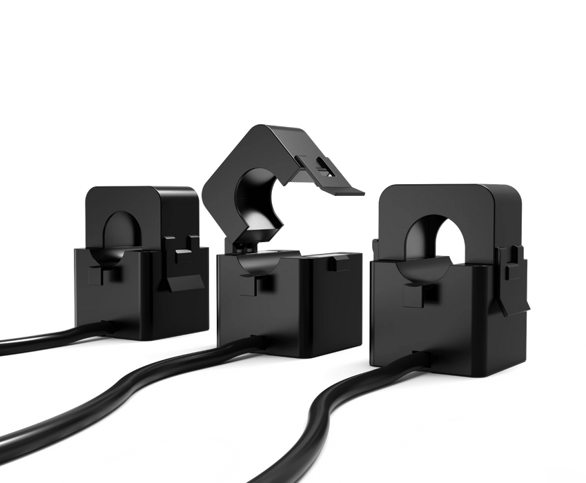 3x 100A up to 35mm² Screened CT Clamps with 10m Cables for 3 Phase Zura