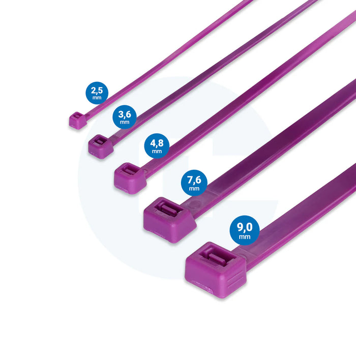 Purple Cable Ties - Pack of 100