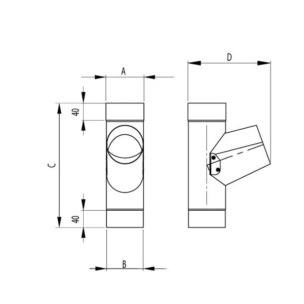 RoofArt Scandic Rainwater System - 87mm Diameter - Steel Downpipe Branch