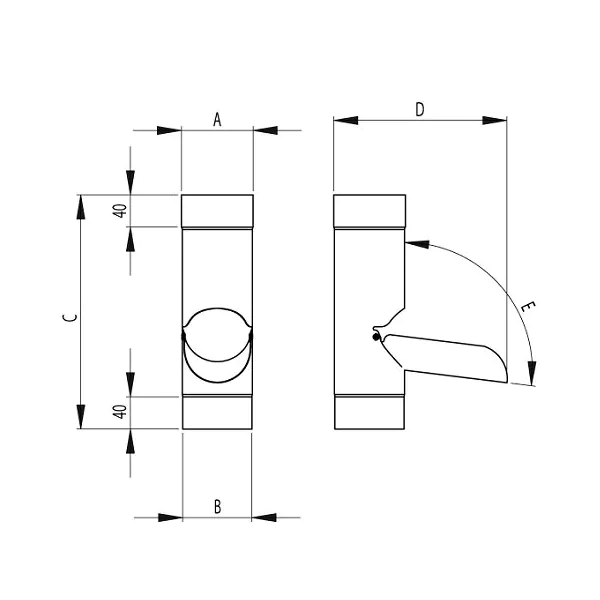 RoofArt Scandic Rainwater System - 100mm Diameter - Steel Manual Rainwater Diverter