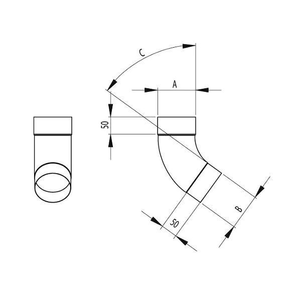 RoofArt Scandic Rainwater System - 100mm Diameter - Steel 60° Downpipe Bend
