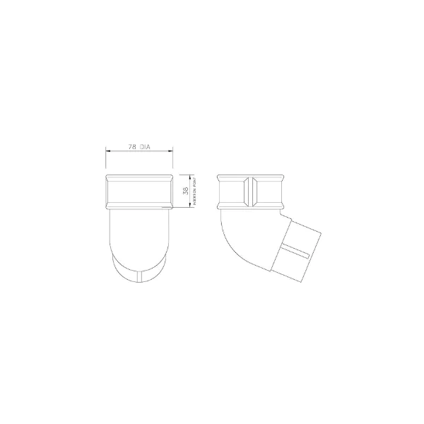 PVC Gutter - FloPlast -  68mm - 112.5° Downpipe Bend - Black