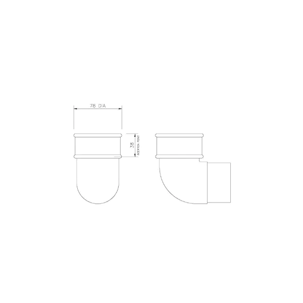 PVC Gutter - FloPlast -  68mm - 92.5° Downpipe Bend - Black