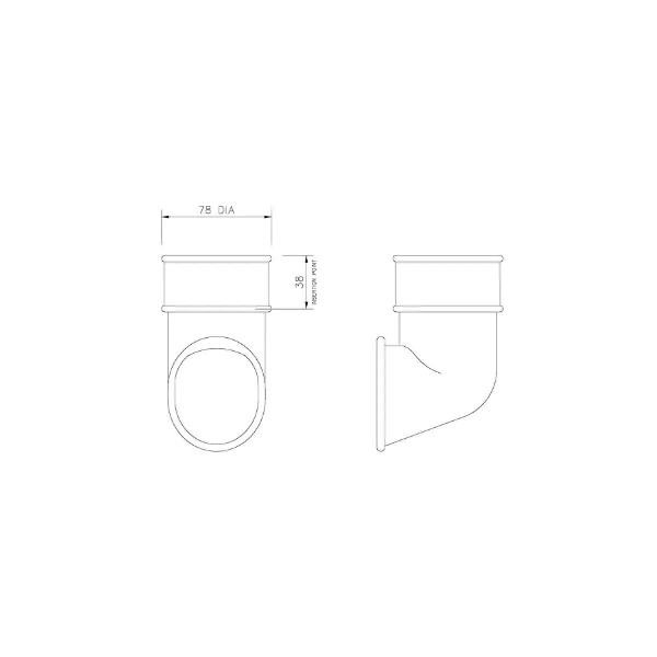 PVC Gutter - FloPlast -  68mm - Downpipe Shoe - Black