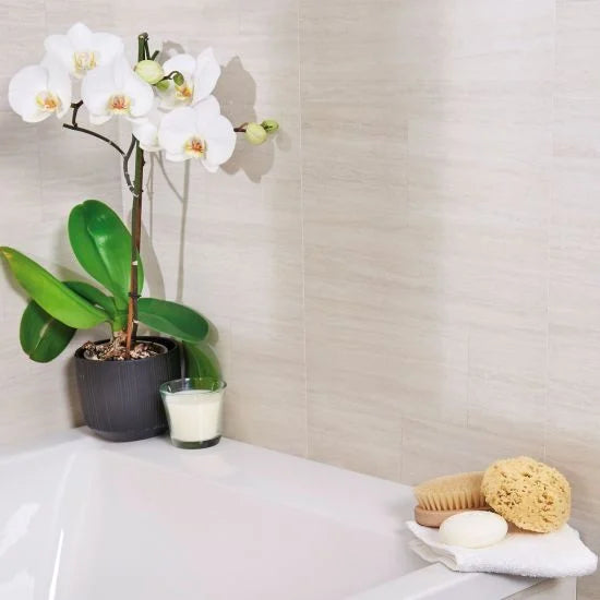 Standard Shower Panel - White Dune Wall - 8mm x 375mm x 2.6m - Pack of 3