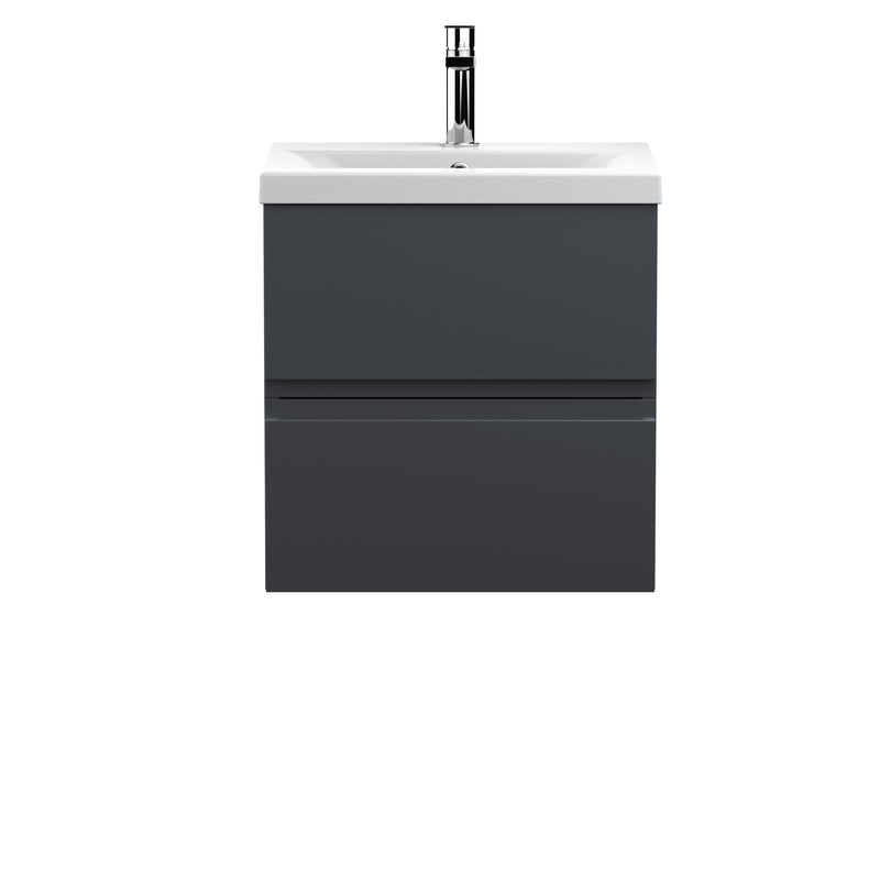 Urban Wall Hung 2 Drawer Vanity & Mid-Edge Ceramic Basin, 500mm