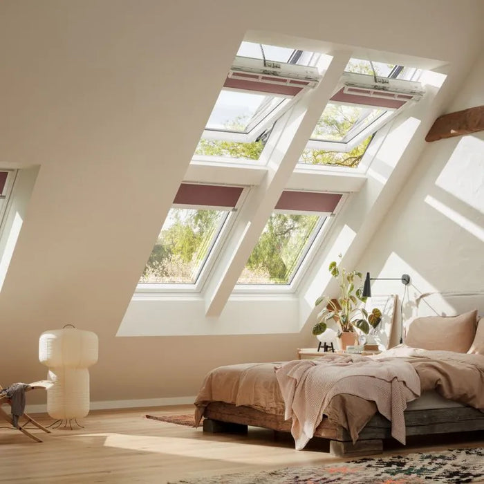 VELUX White Maintenance Free GGU PK06 Polyurethane Centre Pivot Roof Window - 94cm x 118cm
