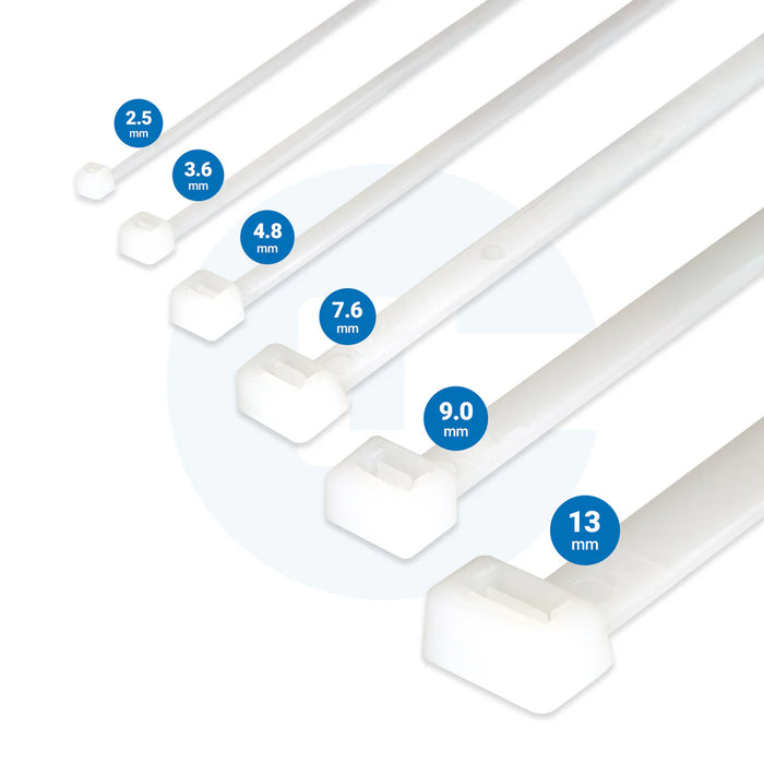 Natural White Cable Ties - Pack of 100