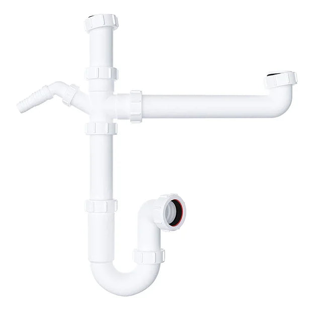 White Easy-Flow Bowl and Half Sink Kit 40mm