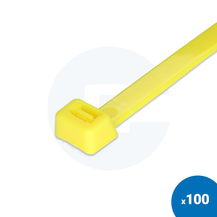 Neon Yellow Cable Ties - Pack of 100