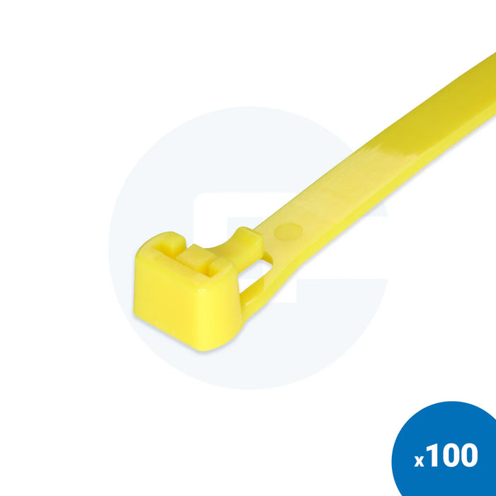 Coloured Reusable Cable Ties - Pack of 100