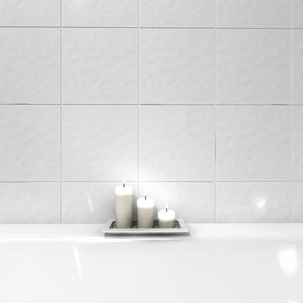 Bumpy Gloss White Wall Tile - 15x15 - Individual Tile