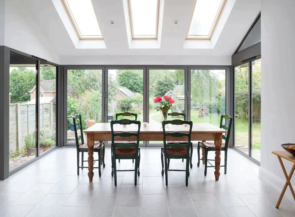 White Aluminium Bifold Door SMART system - 6 sections