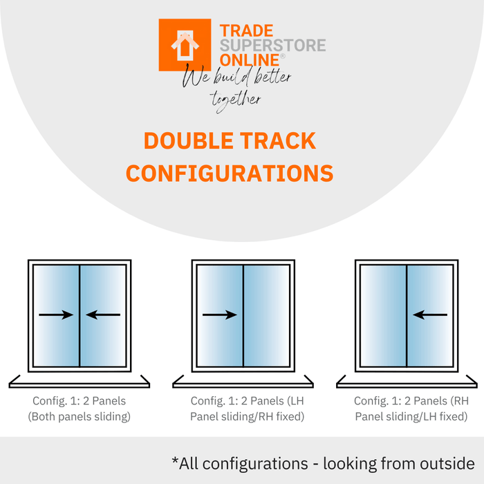 White Aluminium Sliding Doors (4m x 2.1m) - Visoglide Plus