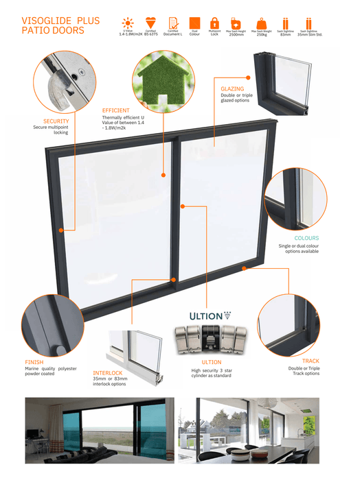 White Aluminium Sliding Doors (6m x 2.1m) - Visoglide Plus