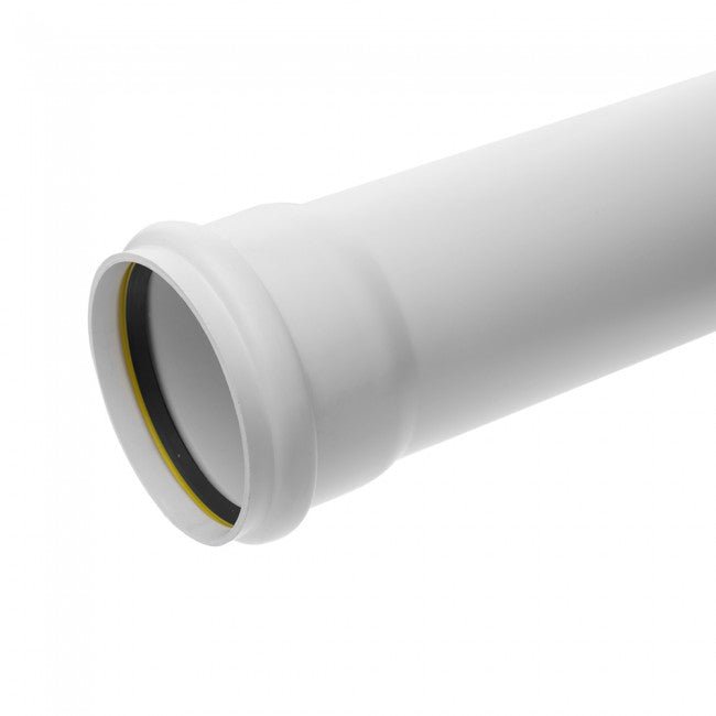 110mm 3m Single Socket Soil Pipe in White