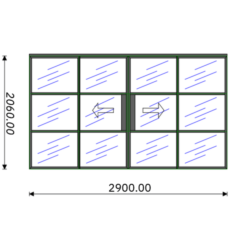 2900mm Black Internal Aluminium Sliding Door - AluSpace Internal Screening System