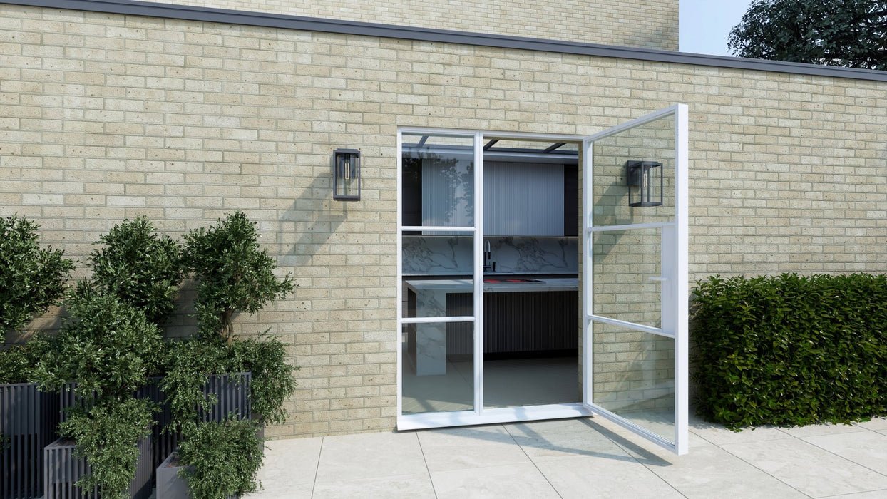 1500mm White Aluminium Heritage Single Door with Side Window