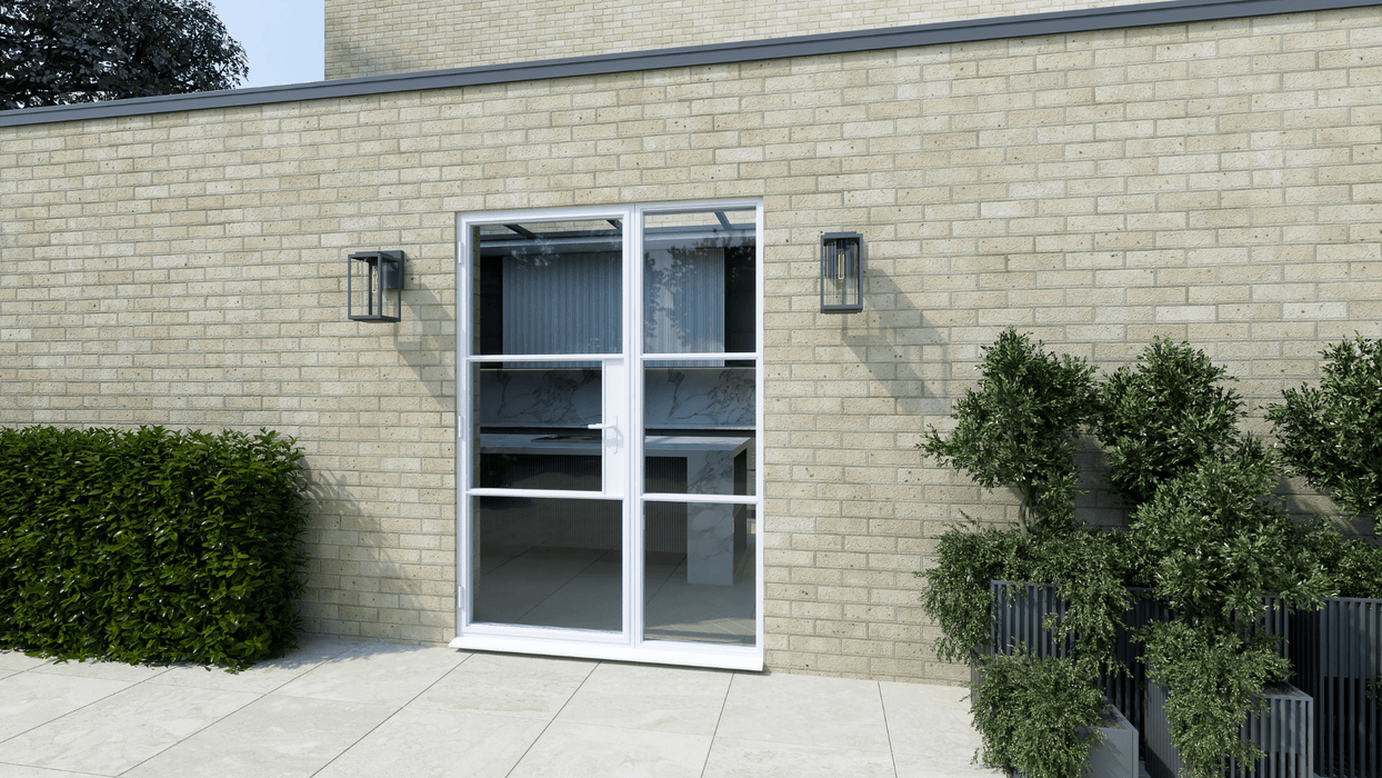 2000mm White Aluminium Heritage Single Door with Side Window