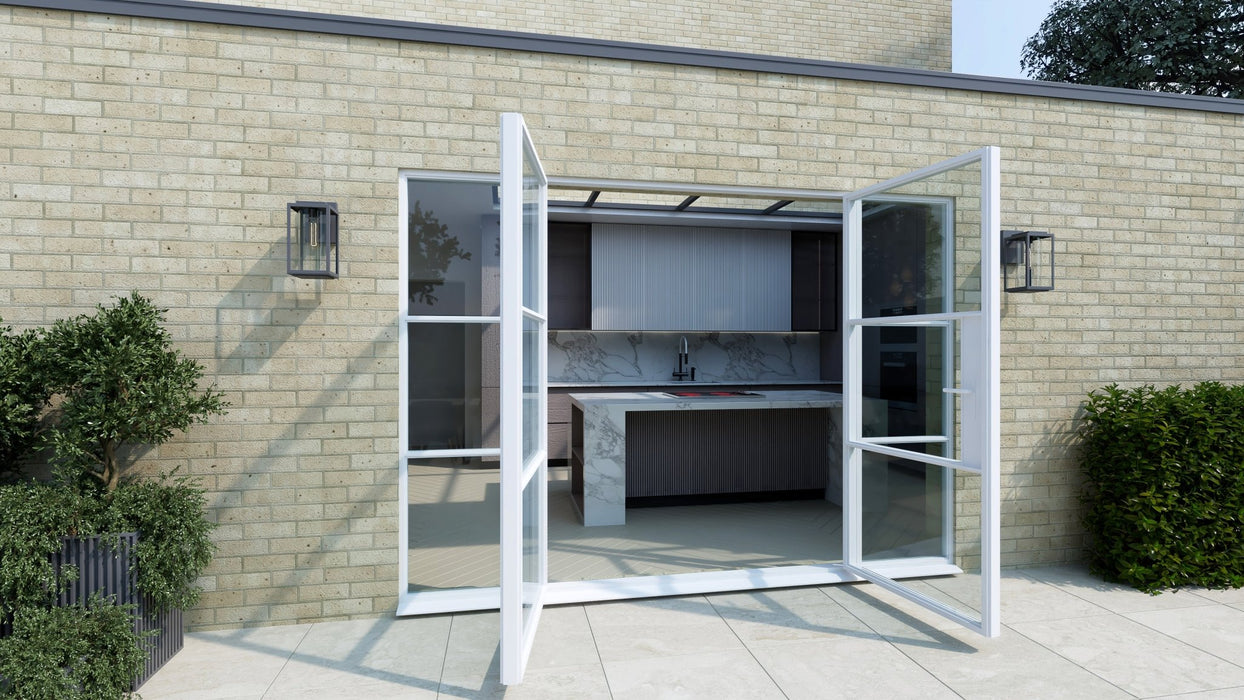 2200mm White Aluminium Heritage French Door set