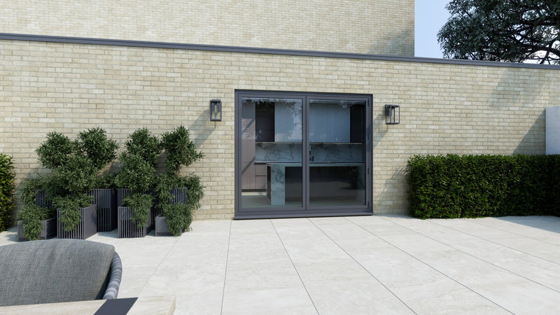 Anthracite Grey Aluminium Bifold Door SMART system - 2 sections