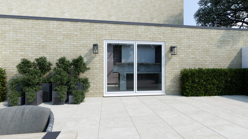 White Aluminium Bifold Door SMART system - 2 sections