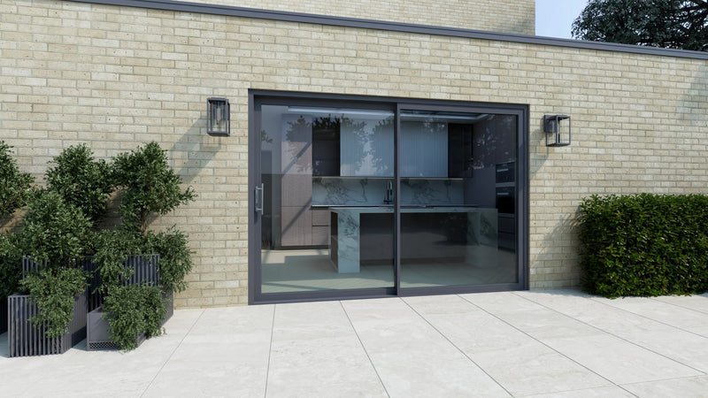 Anthracite Grey Aluminium Sliding Doors (2.7m x 2.1m) - Visoslide 2000