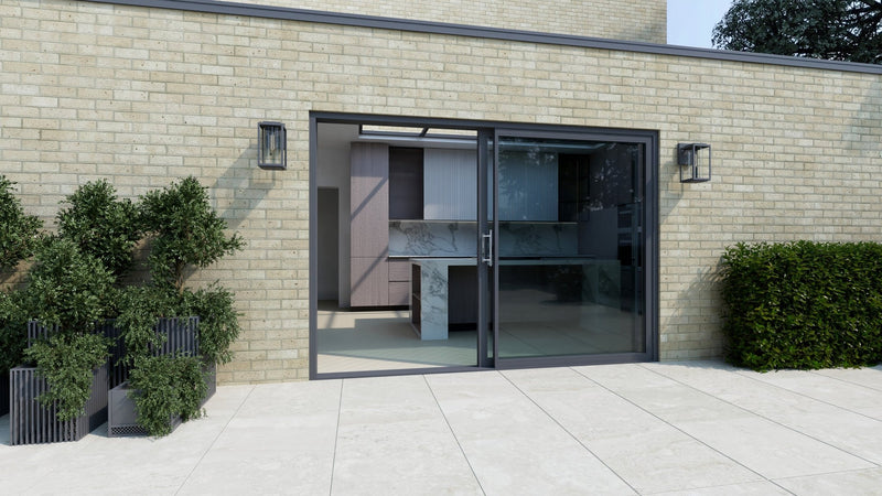 Anthracite Grey Aluminium Sliding Doors (3m x 2.1m) - Visoglide Plus