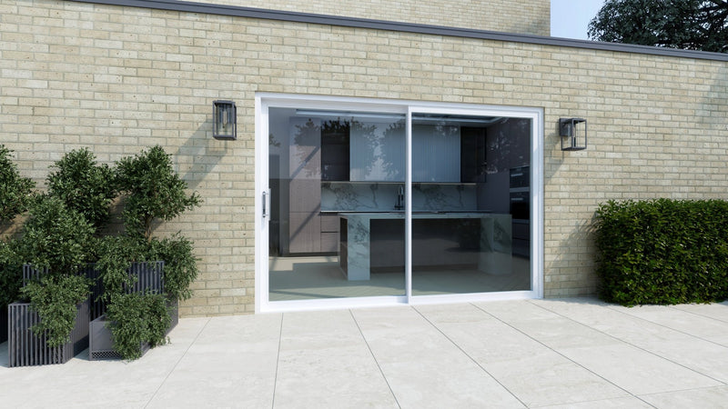 White Aluminium Sliding Doors (2.7m x 2.1m) - Visoslide 2000