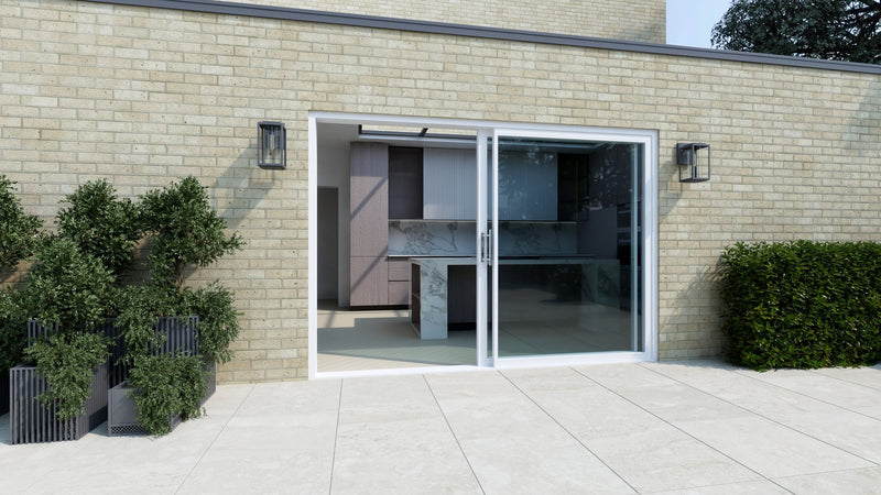 White Aluminium Sliding Doors (3m x 2.1m) - Visoglide Plus