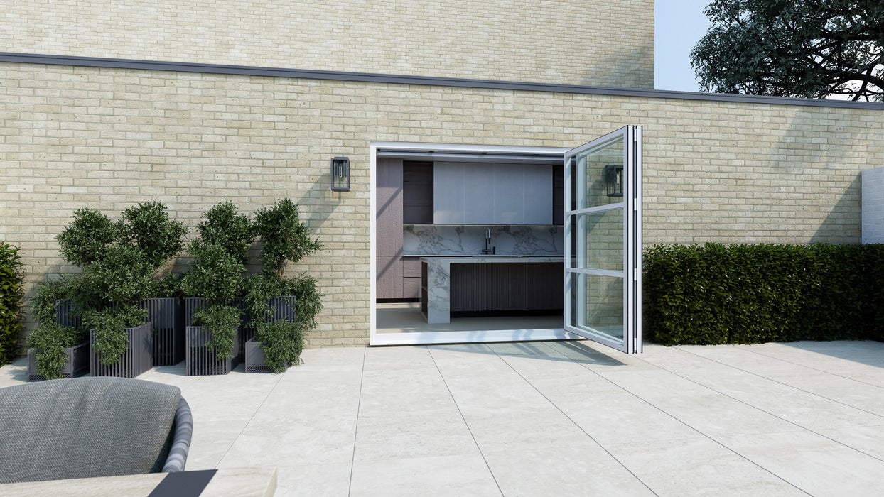 1400mm White Heritage Visofold 1000 Bifold Door - 2 sections