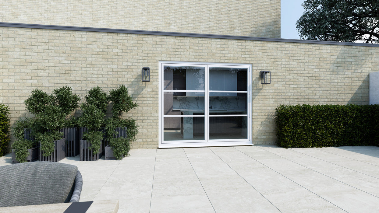 1400mm White Heritage Visofold 1000 Bifold Door - 2 sections