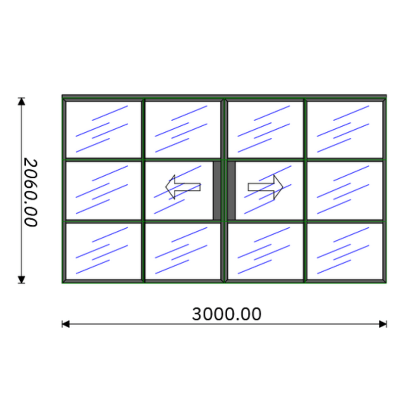 3000mm Black Internal Aluminium Sliding Door - AluSpace Internal Screening System