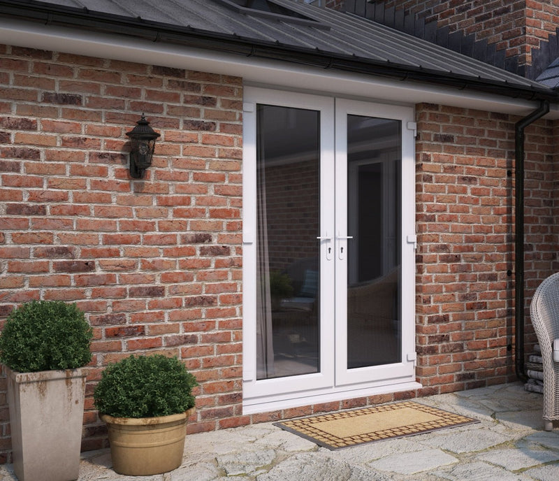 1300mm White uPVC French Doors