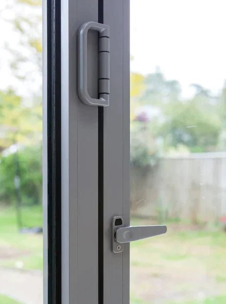 Anthracite Grey on White Aluminium Bifold Door SMART system - 2 sections