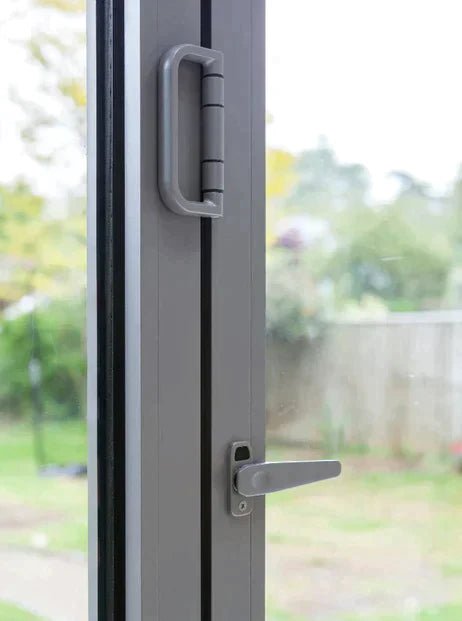 Anthracite Grey on White Aluminium Bifold Door SMART system - 6 sections